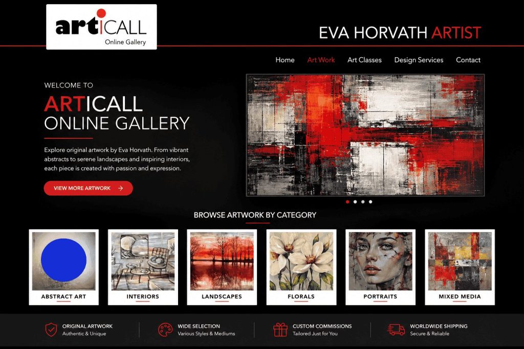 Art I Call online gallery responsive website design portfolio