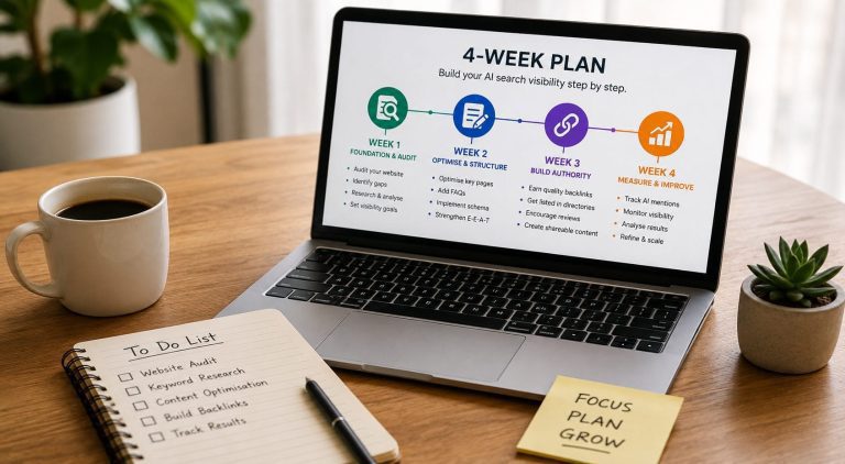 Four week AI search optimisation roadmap for Australian businesses