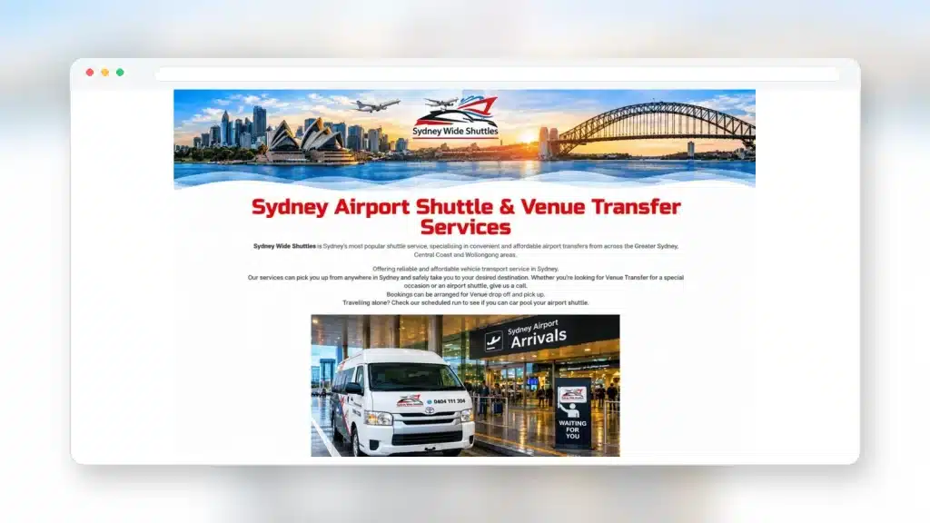 sydney wide shuttles portfolio