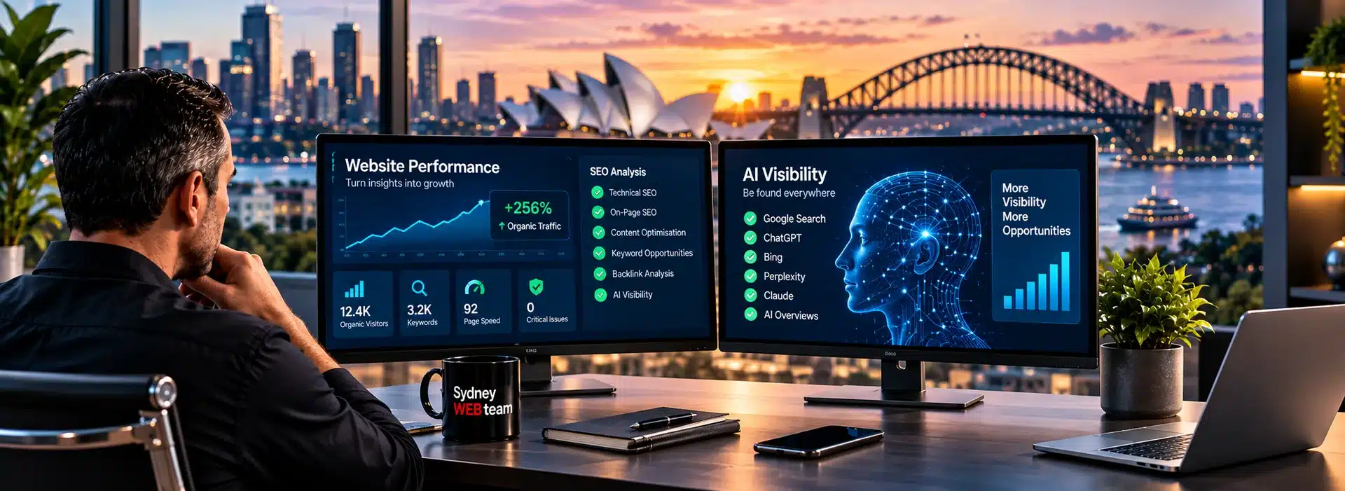 SEO performance and AI visibility analysis by Sydney WEB team