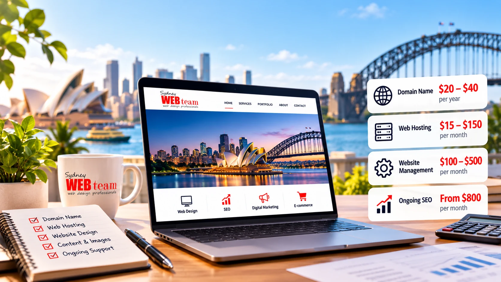 Website cost in Australia with Sydney WEB team web design pricing and ongoing costs