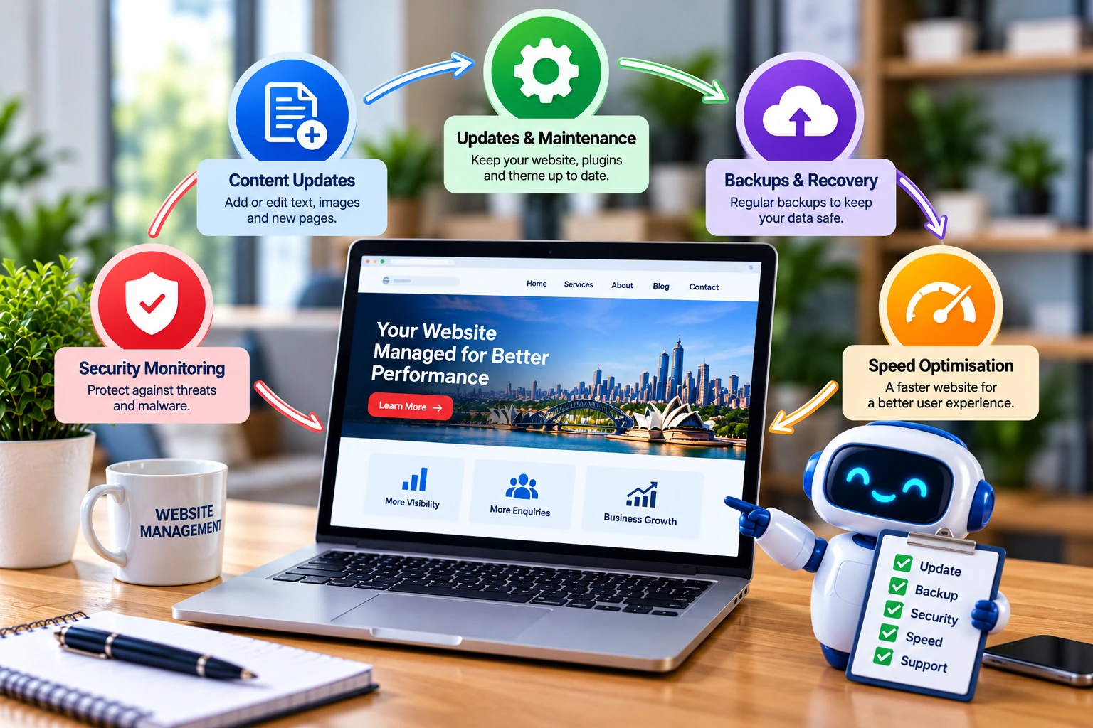 Comparison of DIY, in-house and agency website management for small businesses
